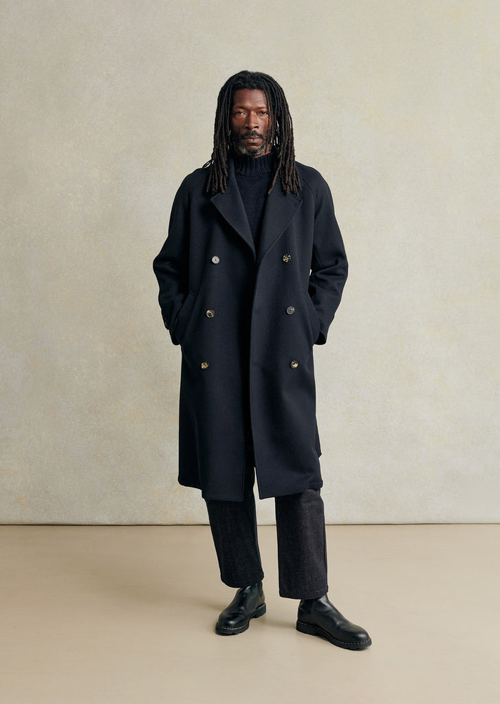 ジャケット・アウター DE BONNE FACTURE / GRANDAD TRENCH COAT De Bonne Facture Harris Tweed Grandad Trench Coat - Grey