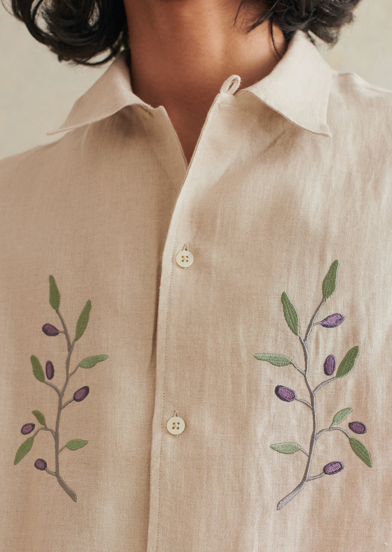 Camp Collar Embroidered Shirt