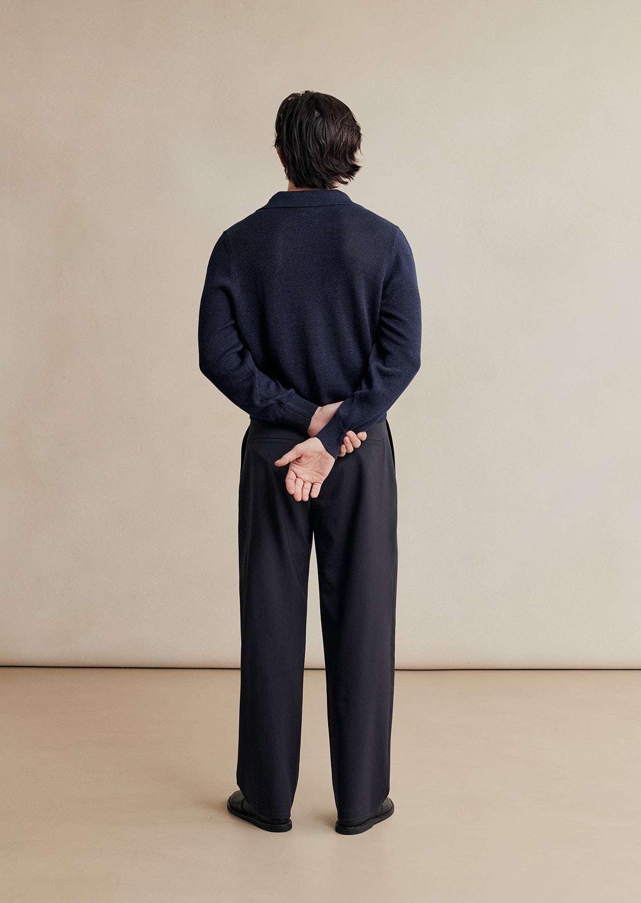 Knitted Long-Sleeved Polo
