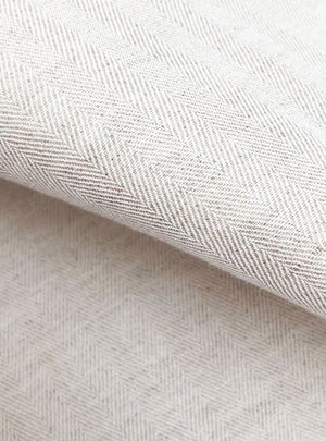 Organic cotton & undyed linen herringbone