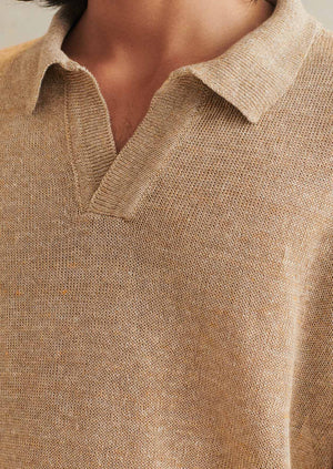 Knitted Long-Sleeved Polo