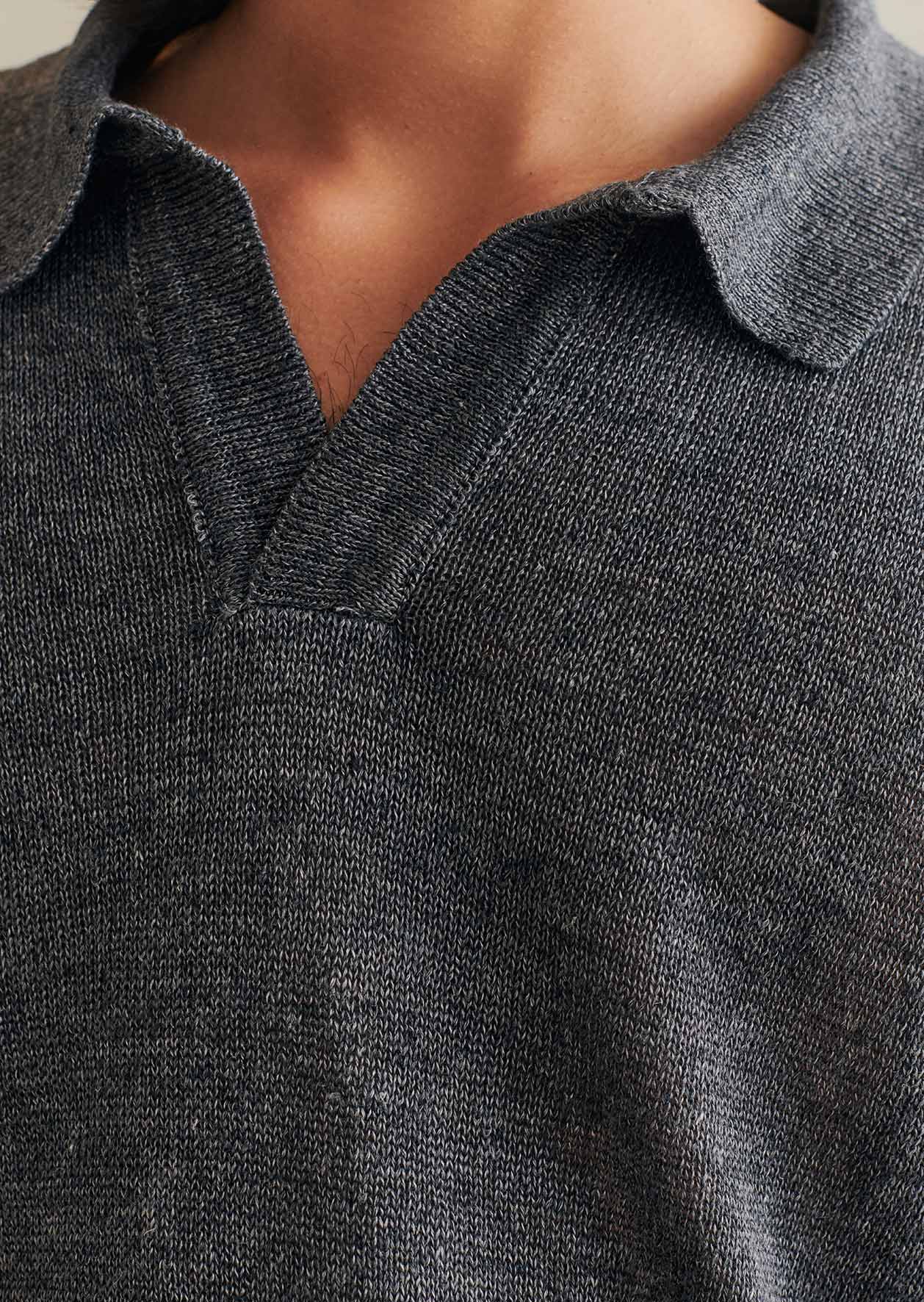 Knitted Long-Sleeved Polo