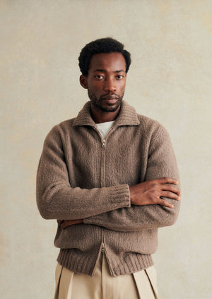 Zipped mock neck jumper