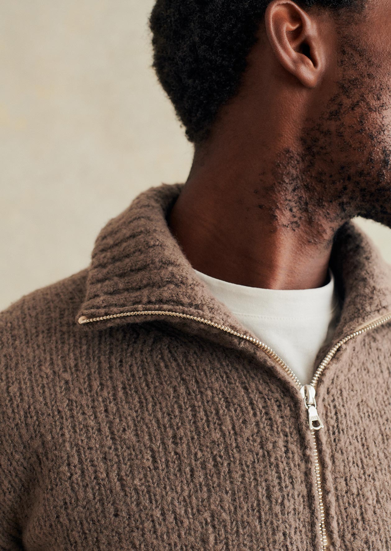Zipped mock neck jumper