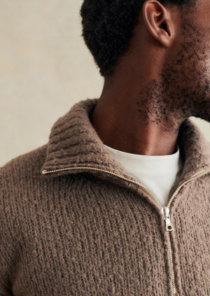 Zipped mock neck jumper