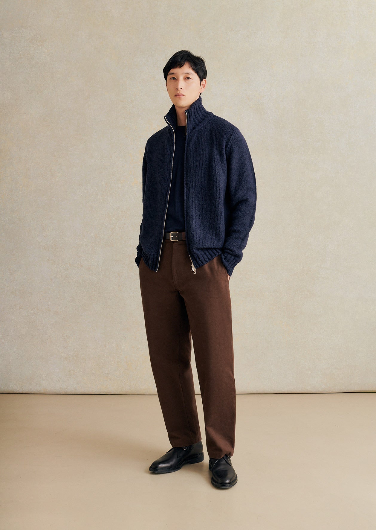 Zipped mock neck jumper