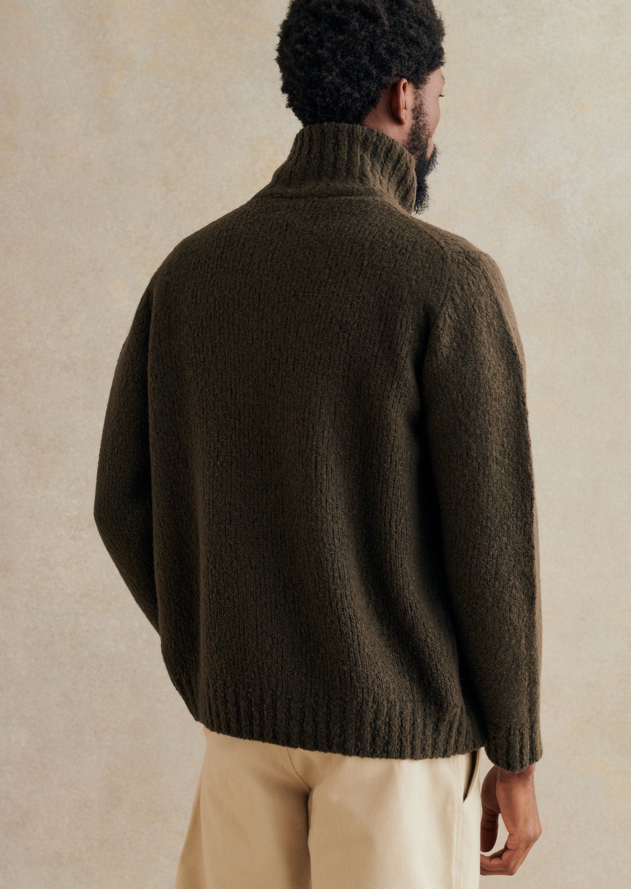 Zipped Rollneck Cardigan