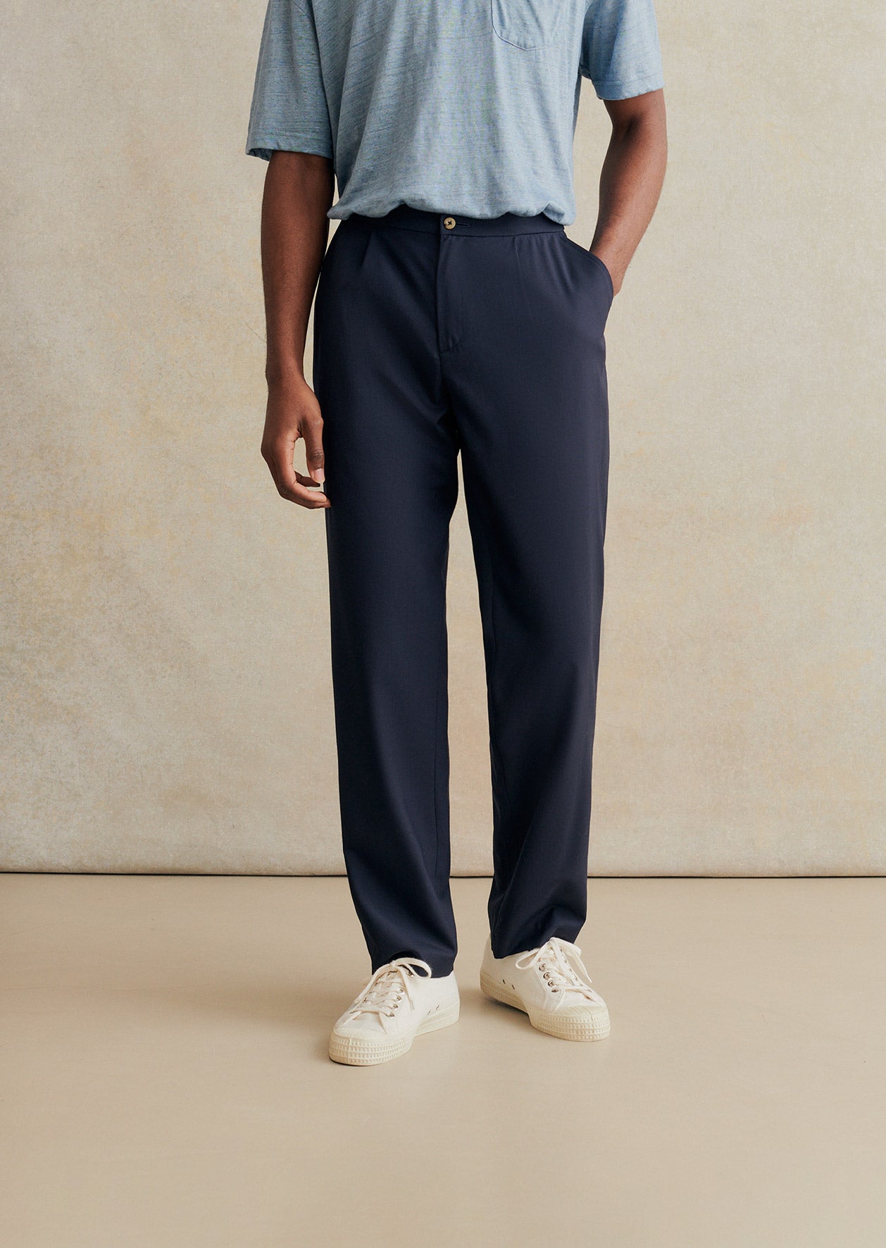One Pleat Easy Trousers
