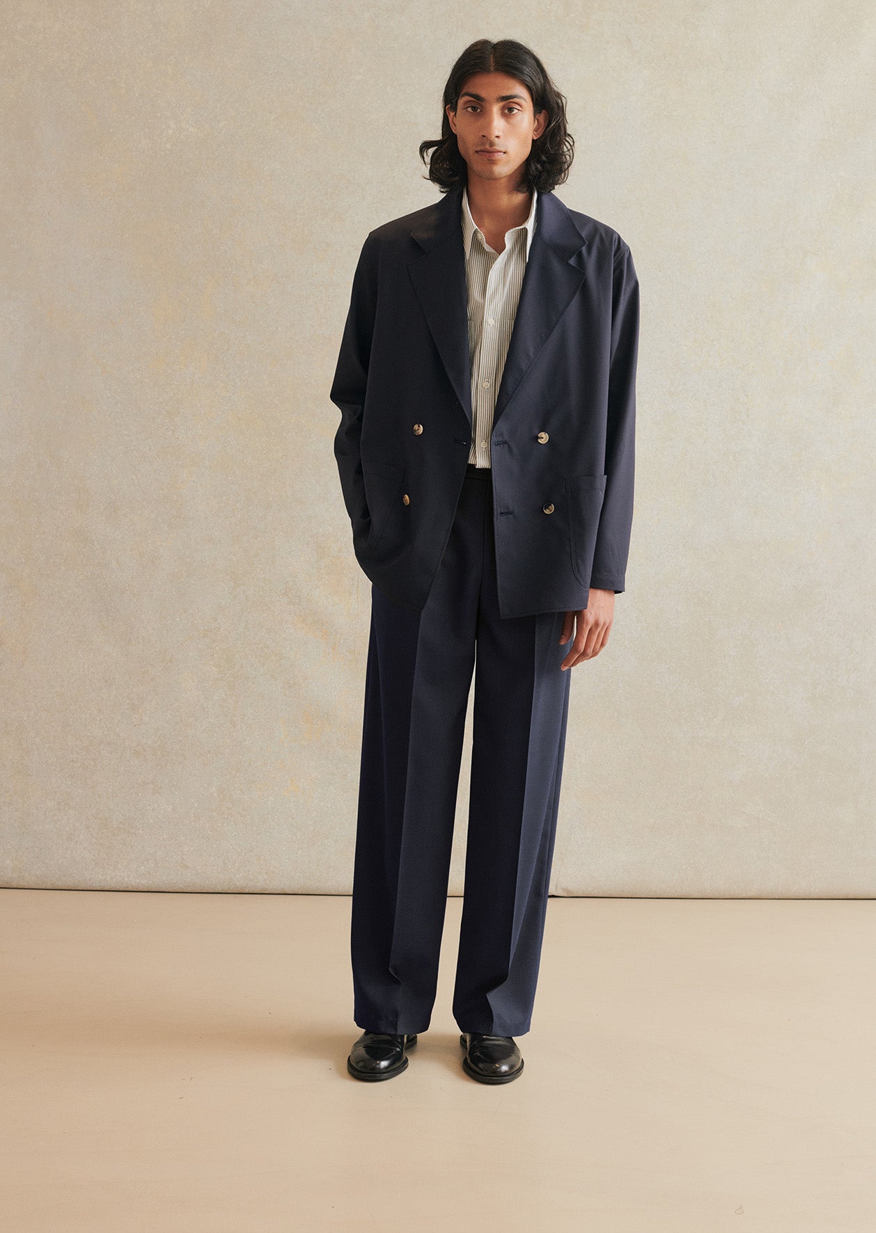 de bonne facture Pantalon Grandad Laine Froide Super 130'S