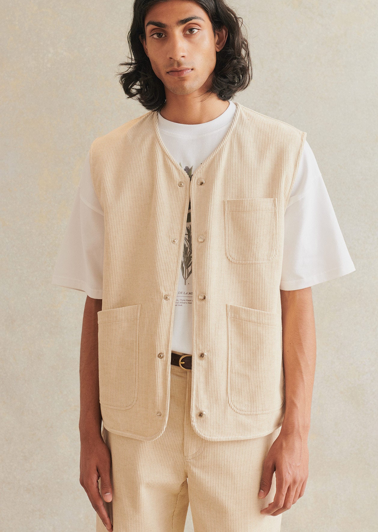 de bonne facture Gilet Camargue Velours Cotelé Français Coton & Lin