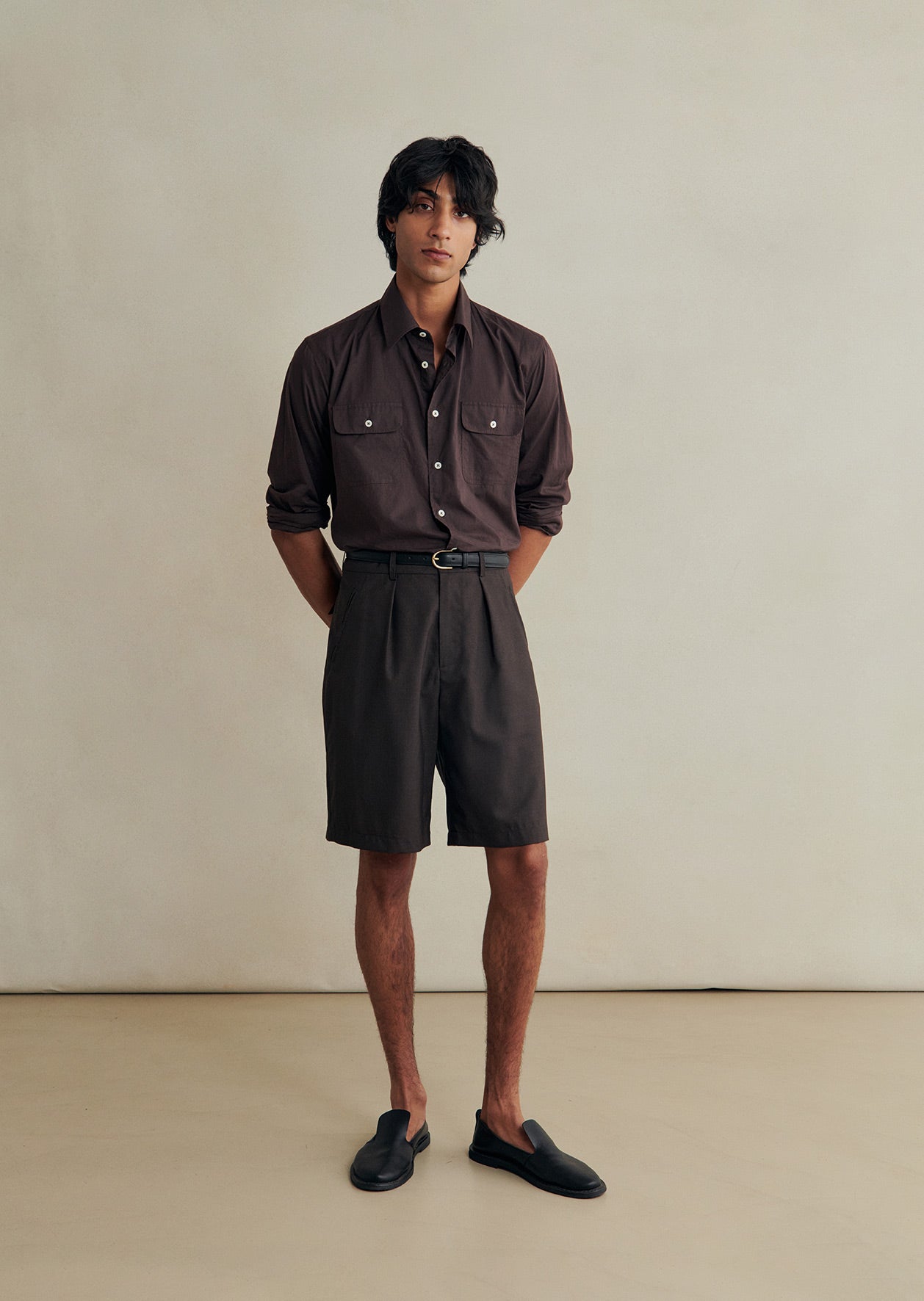 wool dress shorts chouyatou Women's Winter Wool Wide Leg Shorts High Elastic Waist Dressy Casual Bermuda Shorts with Pockets (X-Small, Black)