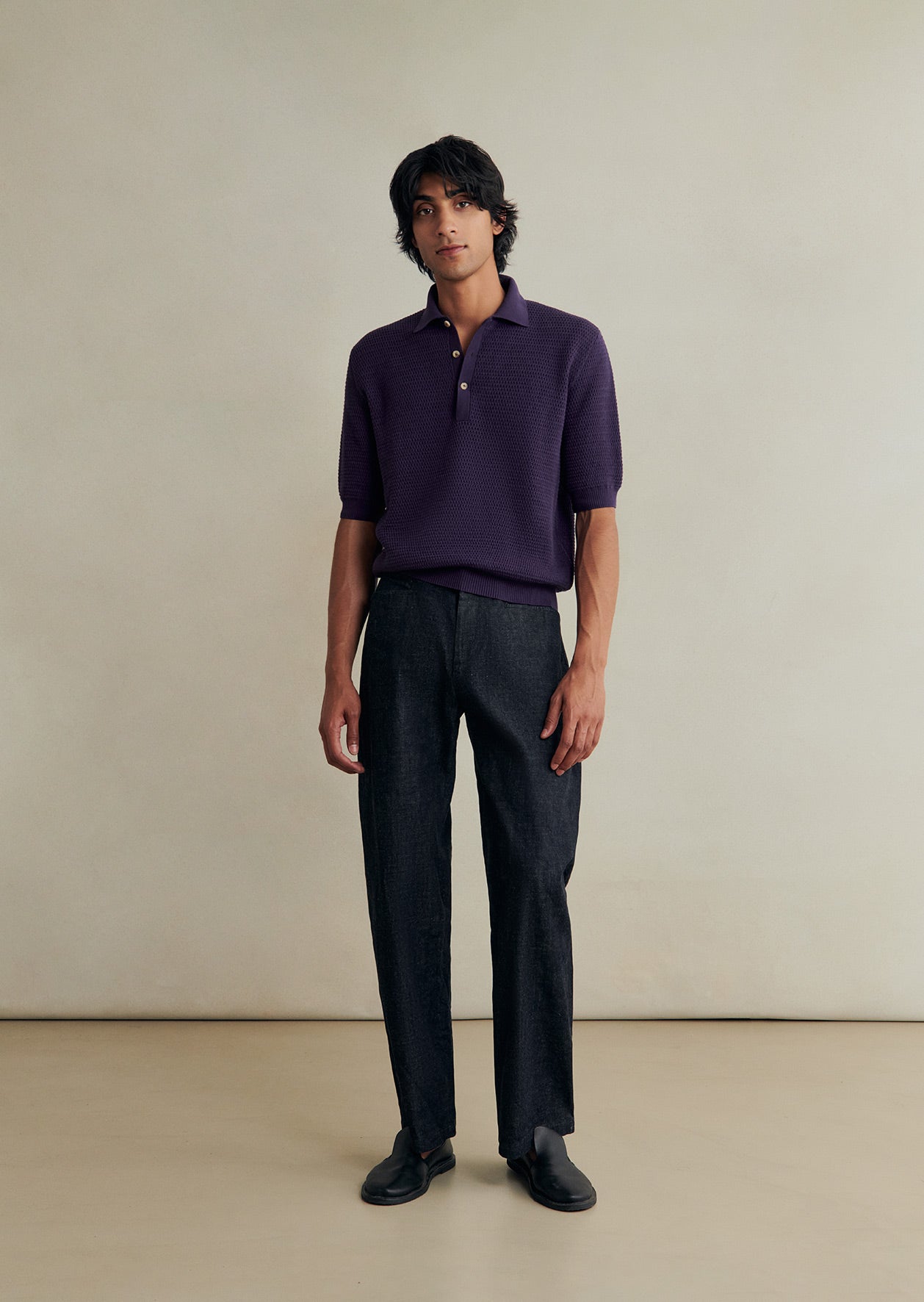 Honeycomb Knit Polo - petunia purple Honeycomb Knit Polo - petunia purple