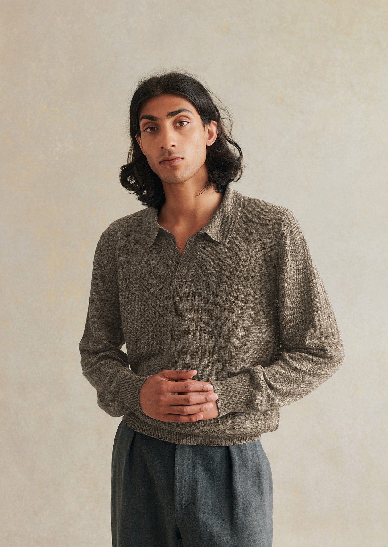 Polo Tricoté À Manches Longues