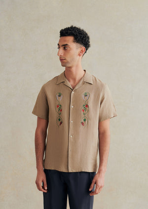 Camp Collar Embroidered Shirt