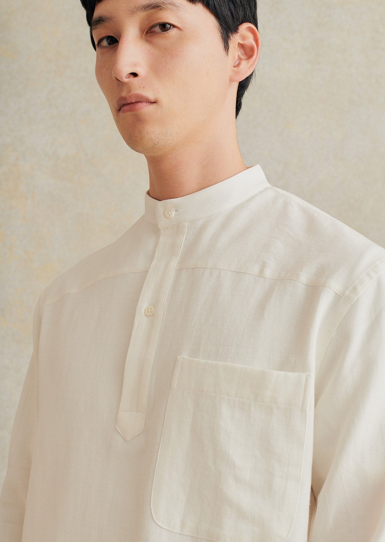 Band Collar Popover Shirt