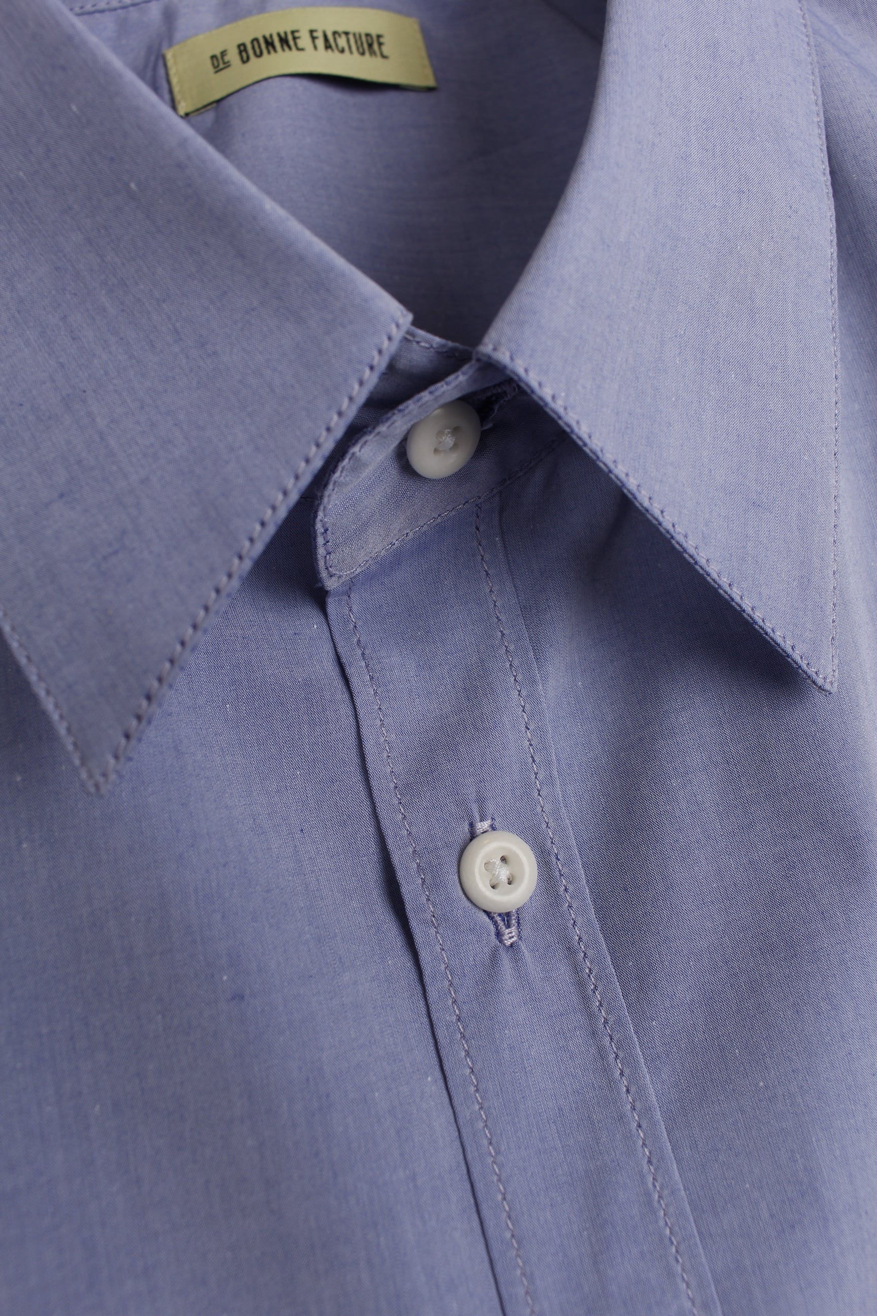 De Bonne Facture - Fall Winter 2022 - Edition 19 - Essential shirt - Italian cotton poplin - Sky blue